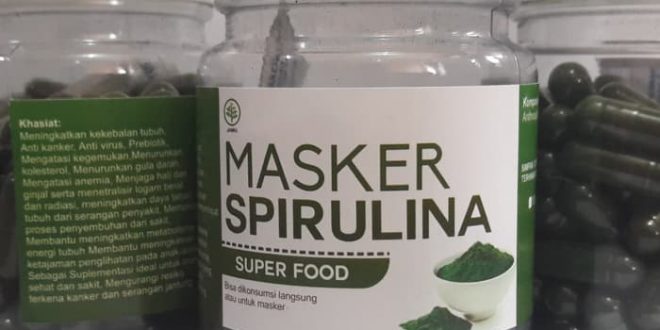 JUAL SPIRULINA KAPSUL MASKER WAJAH 100 KAPSUL